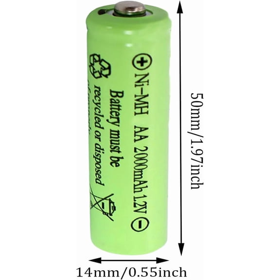 UYWGF-12 Count AA 2000mAh Batteries Rechargeable High Capacity Precharged 1.2V Long Lasting Solar Ni-MH 2A Battery