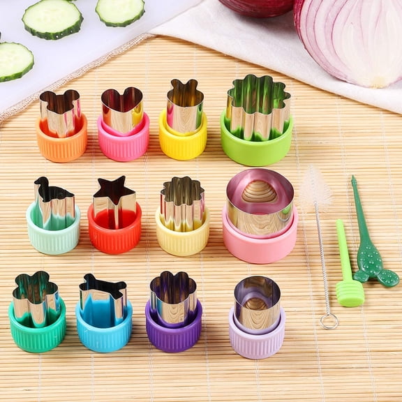 UYWGF-12 pcs Mini Cookie Cutters Vegetable Cutter Shapes Sets Fruit Stamps Mold