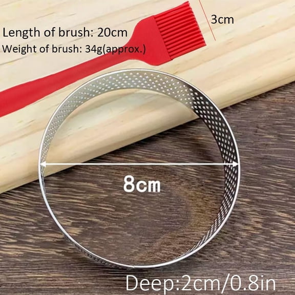 UYWGF-12Pack Tart Rings 3.15 Inch Perforated Tart Ring Stainless Steel, Round Mousse Cake Ring Metal Pastry Mold for Baking Cooking Pastries, small fruit tartet crust 8cm