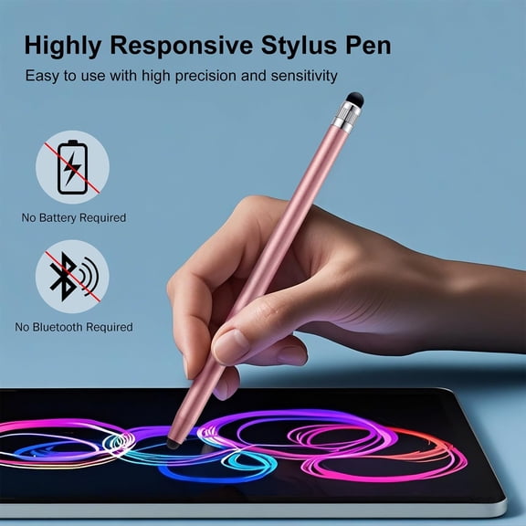 UYWGF-12Pcs Rose Gold Stylus Pen for Touchscreen, 2-in-1 High Precision & Sensitivity Stylus Pen for iPhone/iPad/Android Smartphones and Tablets Compatible with All Touch Screens