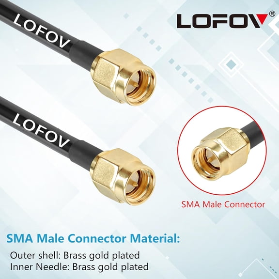 UYWGF-12ft SMA Male to SMA Male Cable, RG316 SMA Extension Cable 50 ohm for Router, Test Equipment, Signal Enhancer, Wireless Adapter, WiFi Antenna Applications
