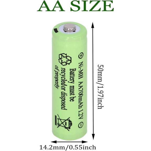 UYWGF-16 Packs NiMH Rechargeable Battery 1.2V AA 700mAh,Double A Solar Lights Battery for Outdoor String Lights, Pathway Light,Solar Powered Lighted Lawn Stakes