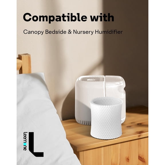 UYWGF-2-Pack Bedside Humidifier Filter Replacement Compatible with Canopy Bedside & Nursery Humidifiers, Made with Wood Pulp & Paper Filter, Humidifier Wicking Filter Lasts Up to 6 Weeks