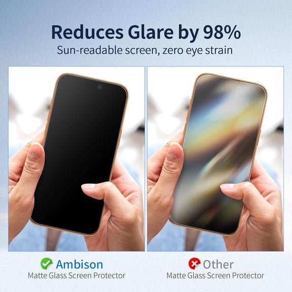 UYWGF-[2 Pack] Compatible for iPhone 17 Pro 6.3inch 2025 Matte Screen Protector, [One-Pull InstallationAnti-Glare] 7X Powerful Scratch Resistance & Full Coverage protection, Easy to Fit & 0 Bubbles,