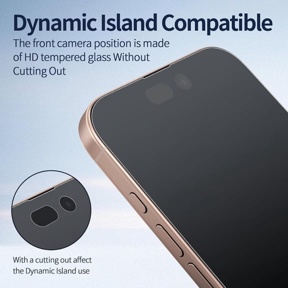 UYWGF-[2 Pack Matte Glass Screen Protector Compatible for iPhone 16 Pro, Dynamic Island Compatible/Anti-Glare [No Bubbles] Install Frame/Smooth as Silk, iPhone 16 Pro 6.3inch 2024