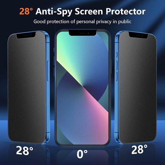 UYWGF-[2 Pack] Matte Privacy Glass Screen Protector Designed for iPhone 13/ iPhone 13 Pro/iPhone 14/ iPhone 16e, Anti-Glare, Anti-Fingerprint, Install Frame, 9H Tempered Glass