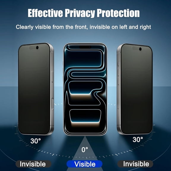 UYWGF-2 Pack Matte Privacy Screen Protector for iPhone 17 Pro 6.3 Inches, Anti-spy Anti-glare Eye Protection Tempered Glass Film 6.3, Smooth & Sensitive Touch