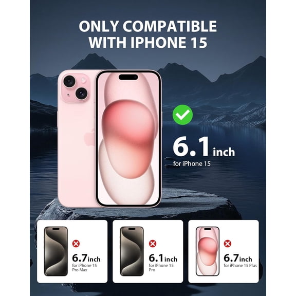 UYWGF-2 Pack Matte Screen Protector for iPhone 15-6.1 inch, Anti-Fingerprint & Anti-Glare Screen Protector Tempered Glass Easy Installation