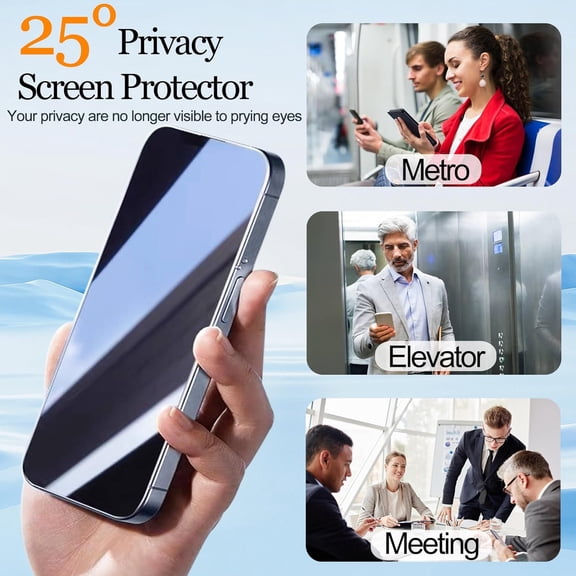 UYWGF-2 Pack Mirror Screen Protector for iPhone 16 Pro Privacy Tempered Glass Mirrored Effect Anti-Spy Easy Installation Frame Full Coverage Shatterproof Anti-Scratch Anti-Bubble (6.3 inch Silver)