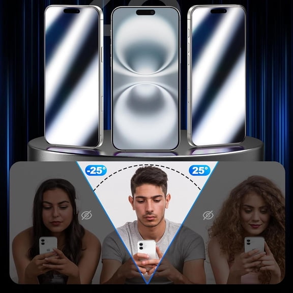 UYWGF-2 Pack Privacy Screen Protector for iPhone 16 Plus Mirrored Tempered Glass Film for iPhone 16Plus 6.7inch Anti Spy Mirror Effect with Easy Installation Alignment Frame (Silver)
