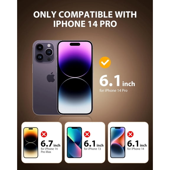 UYWGF-2 Pack Screen Protector for iPhone 14 Pro (2022) 6.1 inch Shatterproof Tempered Glass