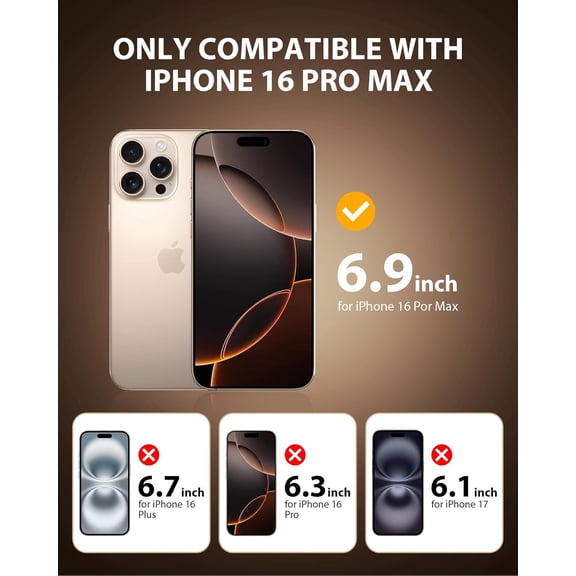 UYWGF-2 Pack Screen Protector for iPhone 16 Pro Max (2024) 6.9 inch Shatterproof Tempered Glass Edge Coverage