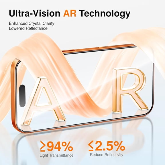UYWGF-2 Pack Screen Protector for iPhone 17 Pro Max with AR Anti-Reflective Technology, 9H Hardness Military Grade Tempered Glass, Bubble Free and Auto Dust-Removal Box, Easy Installation