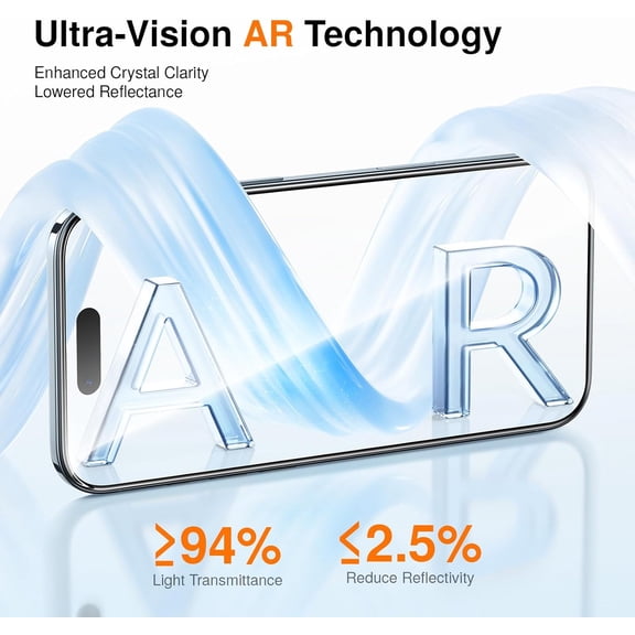 UYWGF-2 Pack Screen Protector for iPhone Air with AR Anti-Reflective Technology, 9H Hardness Military Grade Tempered Glass for iPhone 17 Air, Bubble Free and Auto Dust-Removal Box, Easy Install