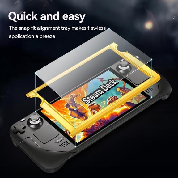 UYWGF-2-Pack anti-glare Etched Screen Protector for Steam Deck 7.0''/Steam Deck OLED 7.4'', Matte Anti Glare Tempered Glass with Alignment Frame Anti-Scratch Full Coverage Guard for Steam Deck