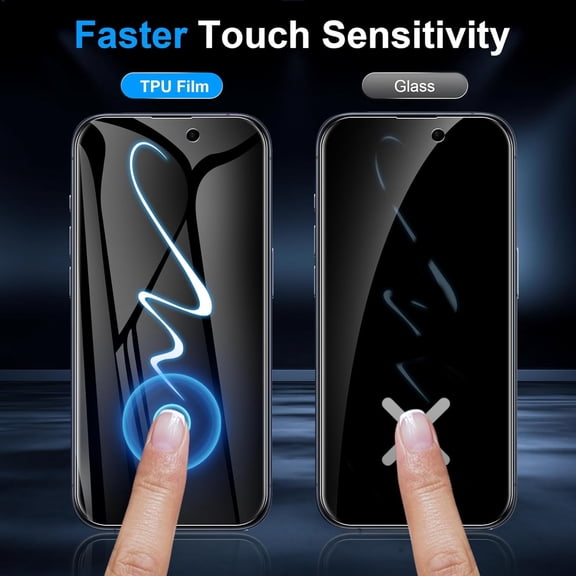 UYWGF-2 Pack for iPhone 15 / iPhone 15 Pro Privacy Screen Protector [Like Original Touch Sensitivity], Anti-Spy Private iPhone 15 Pro Film [Non-Glass], Case Friendly, Scratch-Resistant, Self-Healing