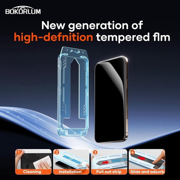 UYWGF-2 Pack for iPhone 16 Pro Tempered Glass Screen Protector,Military Grade Shatterproof,9H+Hardness,Full Coverage,Anti-Fingerprint,No Bubble, Easy Installation