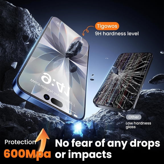 UYWGF-2-Pack for iPhone 17 Screen Protector,[Double Shatterproof Tempered Glass] [9H+ Hardness],99.99% HD Clear,Full Coverage,Anti Scratch & Smudge,Easy Installation