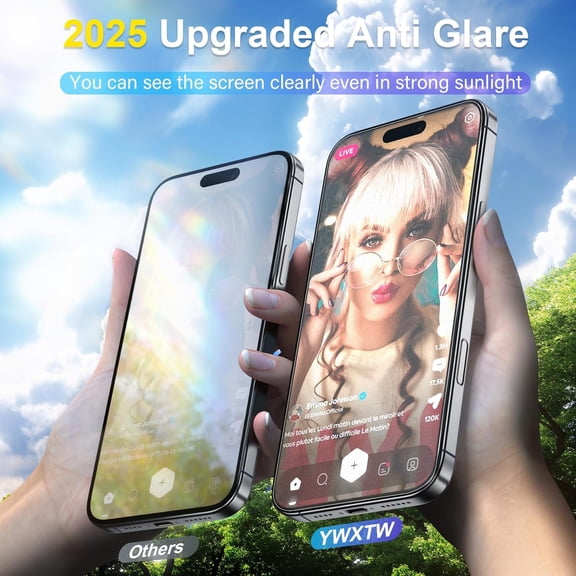 UYWGF-2 Pack for iPhone Air Matte Screen Protector 6.5 Inch + 1 Set Camera Lens Protector, [1S Pull-Out] Anti Glare Anti Fingerprint Air Glass Screen Protector, Bubble Free, Smooth as Silk
