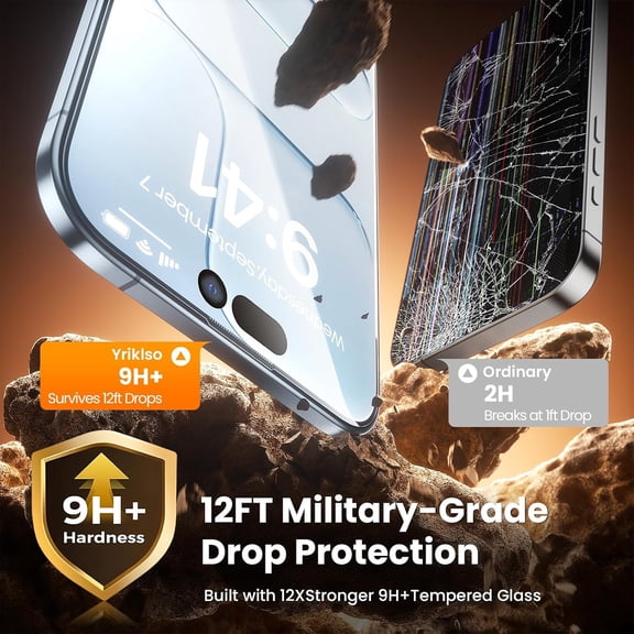 UYWGF-2-Pack for iPhone Air Screen Protector,Military Grade Shatterproof,Bubble-Dust Free Box,9H+ HD Tempered Glass,Scratch & Smudge Resistant for iPhone Air 6.5 inch