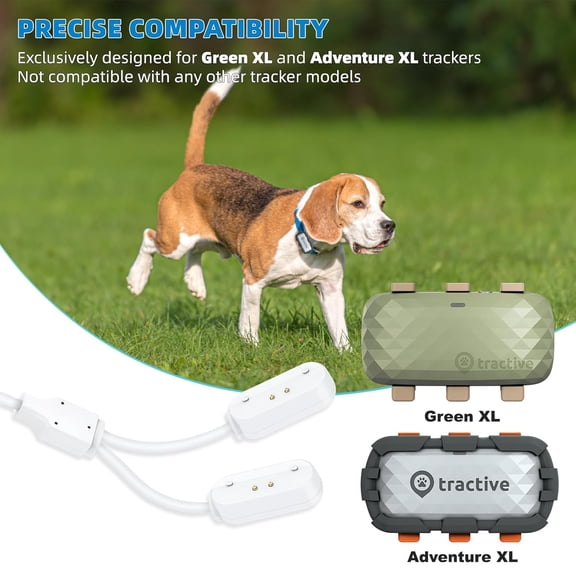 UYWGF-2-in-1 Magnetic Fast Charging Cable | Compatible with Tractive GPS Tracker for Dogs | Durable USB Charger Cord for Pet Smart GPS Devices (White)