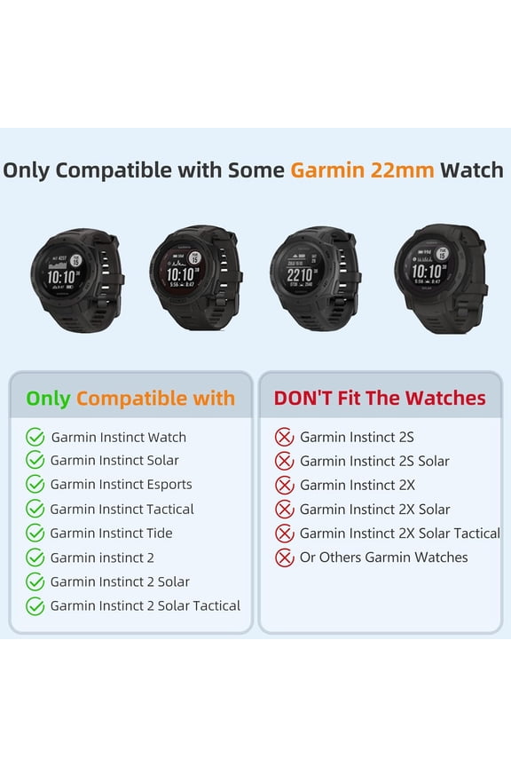 -22mm Watch Band Compatible with Garmin Instinct 2/3/E Bands 45mm, Soft Silicone Adjustable Replacement Bands Compatible with Garmin Instinct Watch Band/Solar/Tide/Tactical-Navy Watch Band