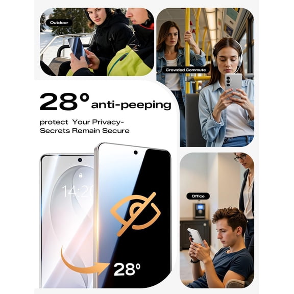 UYWGF-2PACK 3rd Gen for Samsung Galaxy S26 Privacy Screen Protector, Anti-Spy, One-Pull Easy Install, Smooth Touch, Auto-Align Screen, Support Fingerprint Unlock, 9H Glass, Anti-Scratch