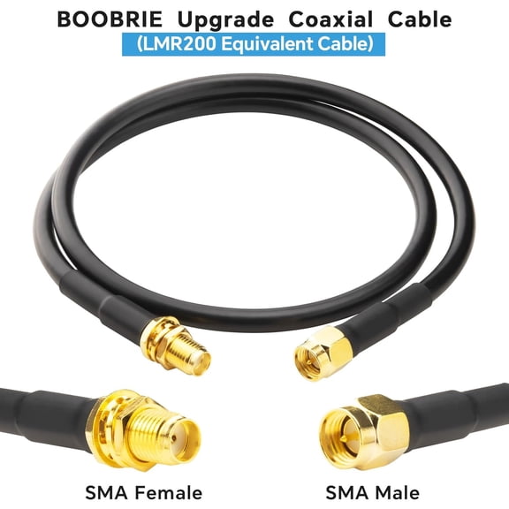 UYWGF-2PCS Upgraded SMA Female to SMA Male Cable 1.64ft LMR200 Equivalent SMA Extension Coaxial Cable Low Loss for 3G 4G 5G 6G LTE ADS-B Ham GPS WiFi RF Radio Use (Not for TV)