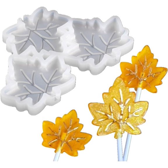 UYWGF-2pcs/lot Maple Leaf Design Lollipop Epoxy Mold Chocolate Cake Silicone Mould Cake Decorating Tools Kitchen Supplies Bakeware (B_ Maple Leaf)