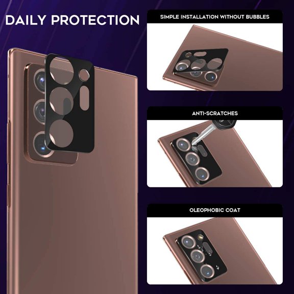 UYWGF-(3 Pack) Camera Lens Protector Compatible for Samsung Galaxy, Protector de Cmera Tempered Glass 9H Precise Camera Cutouts Anti-Scratch Does Not Affect Night Shots and Flash (Samsung Galaxy No