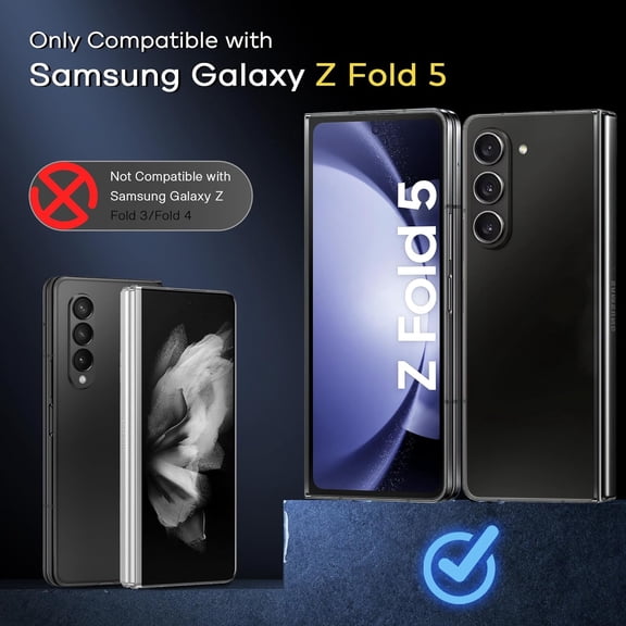 UYWGF-[3 Pack Galaxy Z Fold 5 Screen Protector Tempered Glass [Front Screen Only]+ [2 Pack] Camera Lens Protector for Samsung Galaxy Z Fold 5 5g, Anti Scratch, Hd Clear, Bubble Free [Case Friendly]