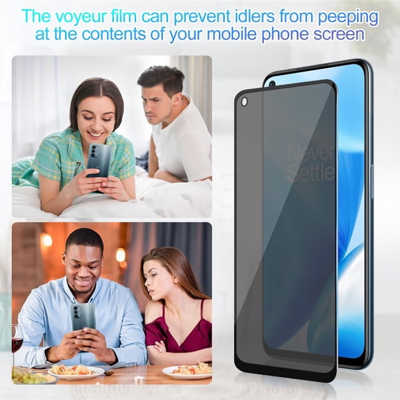 UYWGF-3 Pack Privacy Screen Protector for OnePlus Nord N200 5G [Anti-Spy Tempered Glass], Ultra HD, Anti-Scratch, Bubble-Free, Easy Install 9H Protective Glass for 1+ Nord N200 5G