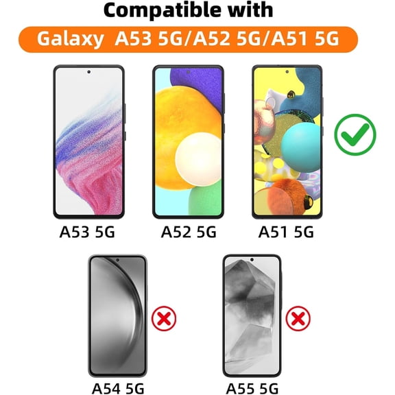 UYWGF-3 Pack Privacy Screen Protector for Samsung Galaxy A53 5G /A52 / A52 5G / A52s 5G /A51 / A51 5G / A51 5G UW, 9H Hardness Anti-Spy Tempered Glass, Bubble Free, Case Friendly