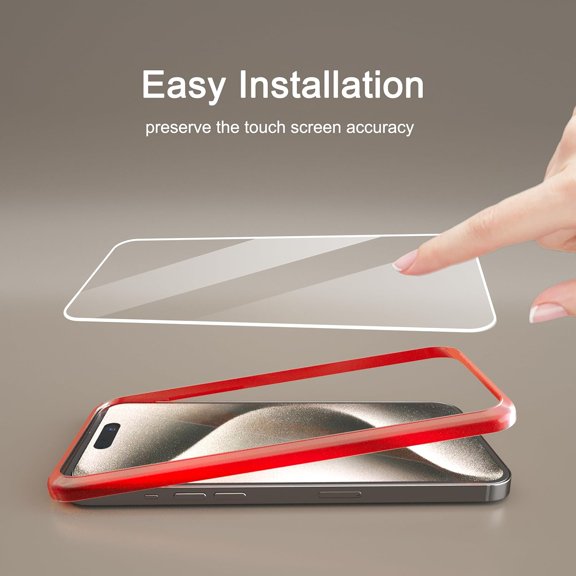 UYWGF-3 Pack Screen Protector for iPhone 15 [6.1 inch] + 3 Pack Camera Lens Protector with Installation Frame,Case Friendly Tempered Glass Film,[9H Hardness] - HD