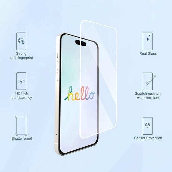 UYWGF-3 Pack Screen Protector for iPhone 16 [6.1 inch] + 3 Pack Camera Lens Protector with Installation Frame,Case Friendly Tempered Glass Film,[9H Hardness][Not for iPhone 16e/16 Pro/Plus/Pro Max]