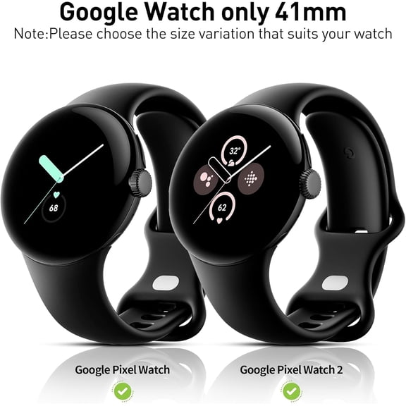 UYWGF-3-Pack for Google Pixel Watch 3/2/1 41mm Case, [Anti-Scratch] 9H Tempered Glass Screen Protector+ All-Round PC Glossy Protective Cover Bumper