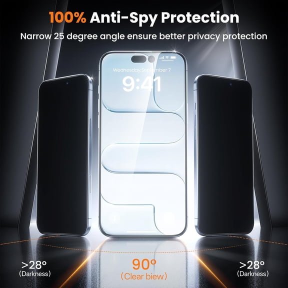 UYWGF-3-Pack for iPhone Air Screen Protector Privacy, 9H+ Tempered Glass, Scratch & Drop Resistant, Smooth & Clear, Easy Installation, Full Coverage