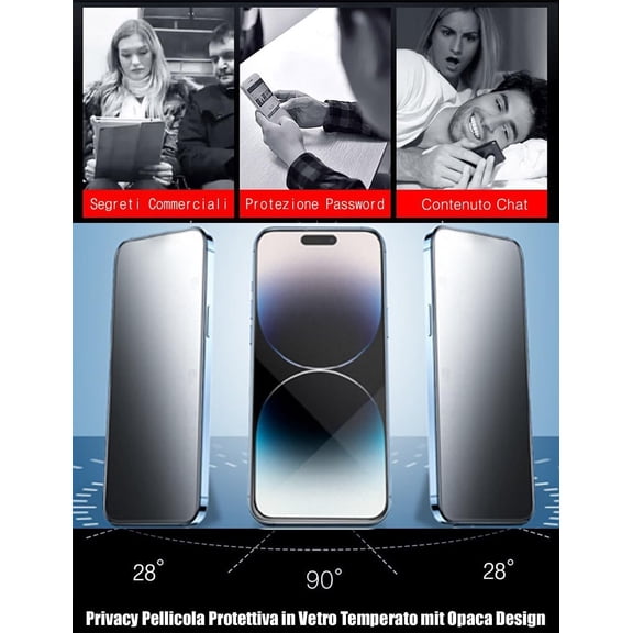 UYWGF-3 Pack for iPhone 16 Pro Matte Privacy Screen Protector Full Coverage 9H Anti-fingerprint Anti-Spy Matte Tempered Glass for iPhone 16 Pro,6.3