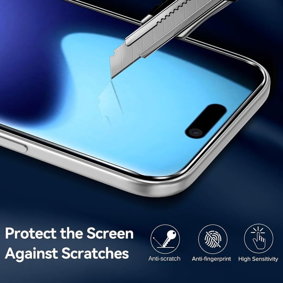 UYWGF-3-in-1 Case for iPhone Air 6.5" / iPhone 17 Air 6.5" 2025 with 2 Pack Tempered Glass Screen Protector, Military Grade Protection, Frosted Translucent Back - Light Blue