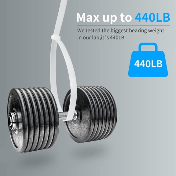 UYWGF-32 inch White Cable Zip Ties Heavy Duty 15 PCS, 440 LBS Ultra Exclusive Strong Big Plastic Wire Ties, Large Cable Ties Extra Long Tie Wraps, Indoor and Outdoor Use