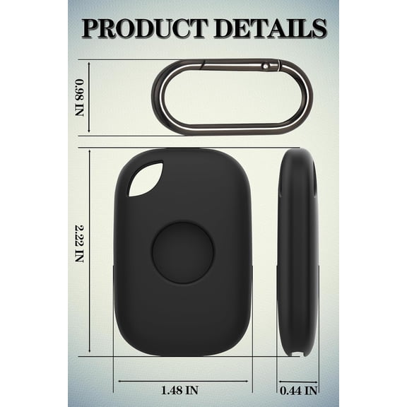 UYWGF-4 Pack Holder Case Compatible with Tile Pro 2024 Tracker, Anti-Scratch Finder Accessories Cover for Tile Life360 Pro, Silicone Keychain(Black White Pink Blue)