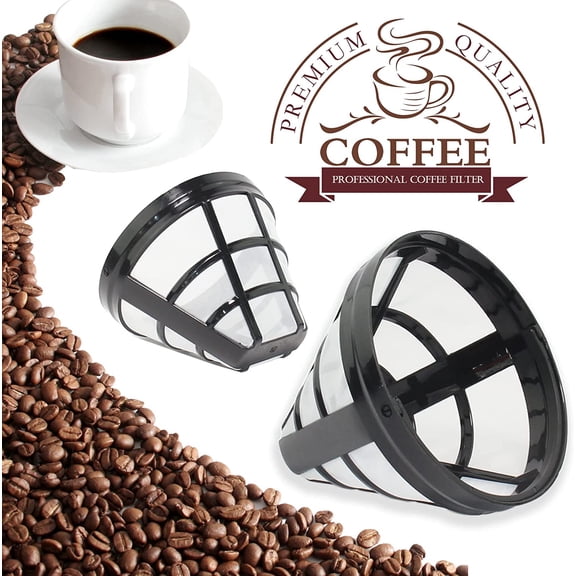 UYWGF-(4-Pack) No.4 Cone Reusable Replacement Coffee Maker Basket Filter Compatible with Cuisinart, Ninja Coffee Bar Brewer Filters, Fit Most 8-12 Cup Basket Drip Coffee Machine, BPA Free