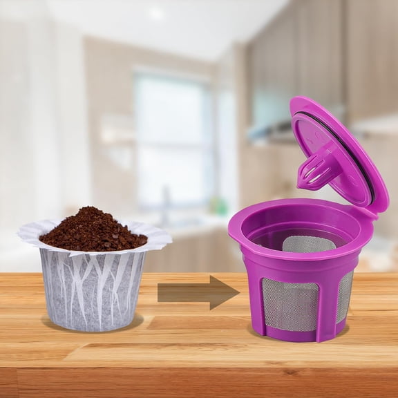 UYWGF-4 Pack Reusable K Cup Coffee Pods with100 Count Disposable Coffee Filters,Compatible with Keurig Single Serve 1.0 and 2.0