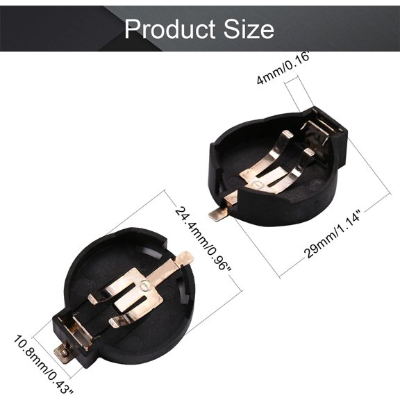 UYWGF-4Pcs CR/LIR2450 Horizontal Coin Button Battery Holder Container Case