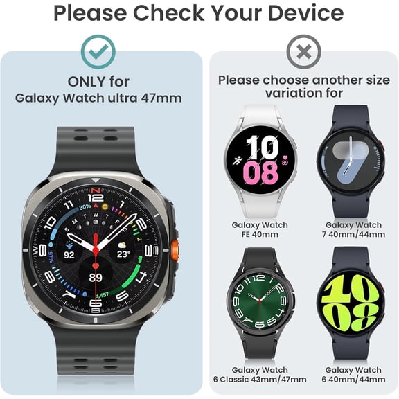 UYWGF-[5+5Pack for Samsung Galaxy Watch Ultra 2025 / Galaxy Watch 7 Ultra 2024 47mm Accessories, Hard PC Bumper/HD Anti-Fog Tempered Glass Protective Film, Face Cover Set for Women Men