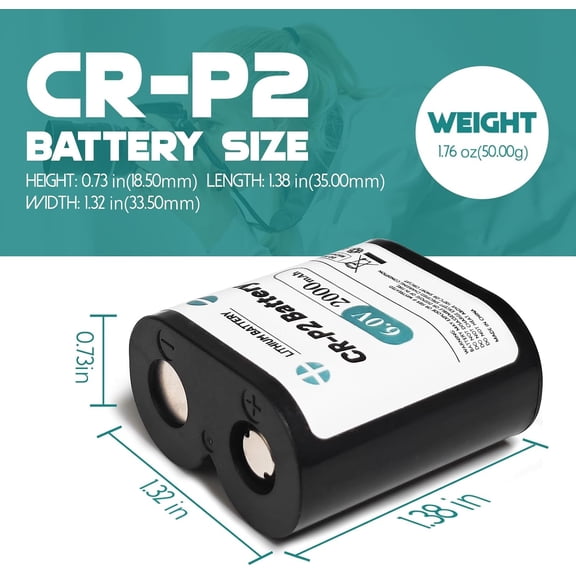 UYWGF-(5-Pack) CR-P2 6V 2000mAh Lithium Battery  Premium A-Grade Cells with Low Internal Resistance & Stable Voltage | Replaces 223A, 2CR-P2, EL223AP, DL223A | Flame Retardant Housing