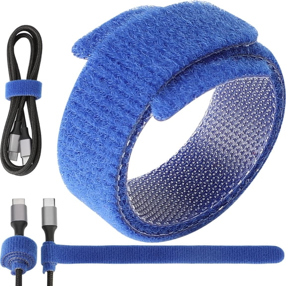 UYWGF-50pcs Reusable Fastening Adjustable Cable Ties Wire Management 8 Inch (Blue)
