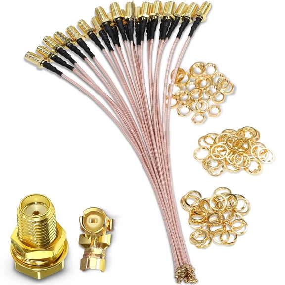 UYWGF-5PCS SMA Female to IPX U.FL RG178 Coaxial Cable, 12 inch(30cm) SMA MHF1 UFL Low Loss Jumper Extension Cable for WiFi Router, Antenna, Security Camera, GPS Devices, etc.
