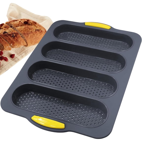 UYWGF-6 Cavity Silicone Bread Loaf Mold,Nonstick Loaf Bread Pans Heat Resistant Bread Buns Pan,Dishwasher Safe Mold for Home Cooks Bakers Lovers(Style2,1PC)