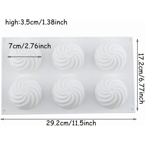 UYWGF-6 Cavity Spiral Shape Silicone Mold Spiral Chocolate Molds For Chocolate